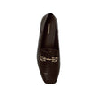 Brown Calfskin Slip-On LoafersDescription: – Composition: 100% calf leather – Inner: Leather – Insole: Leather – Sole: Leather – Branded insole – Slip-on design – Sole Height at the highest point: 1,5cm – Embossed to mimic crocodile skin – Decorative gold