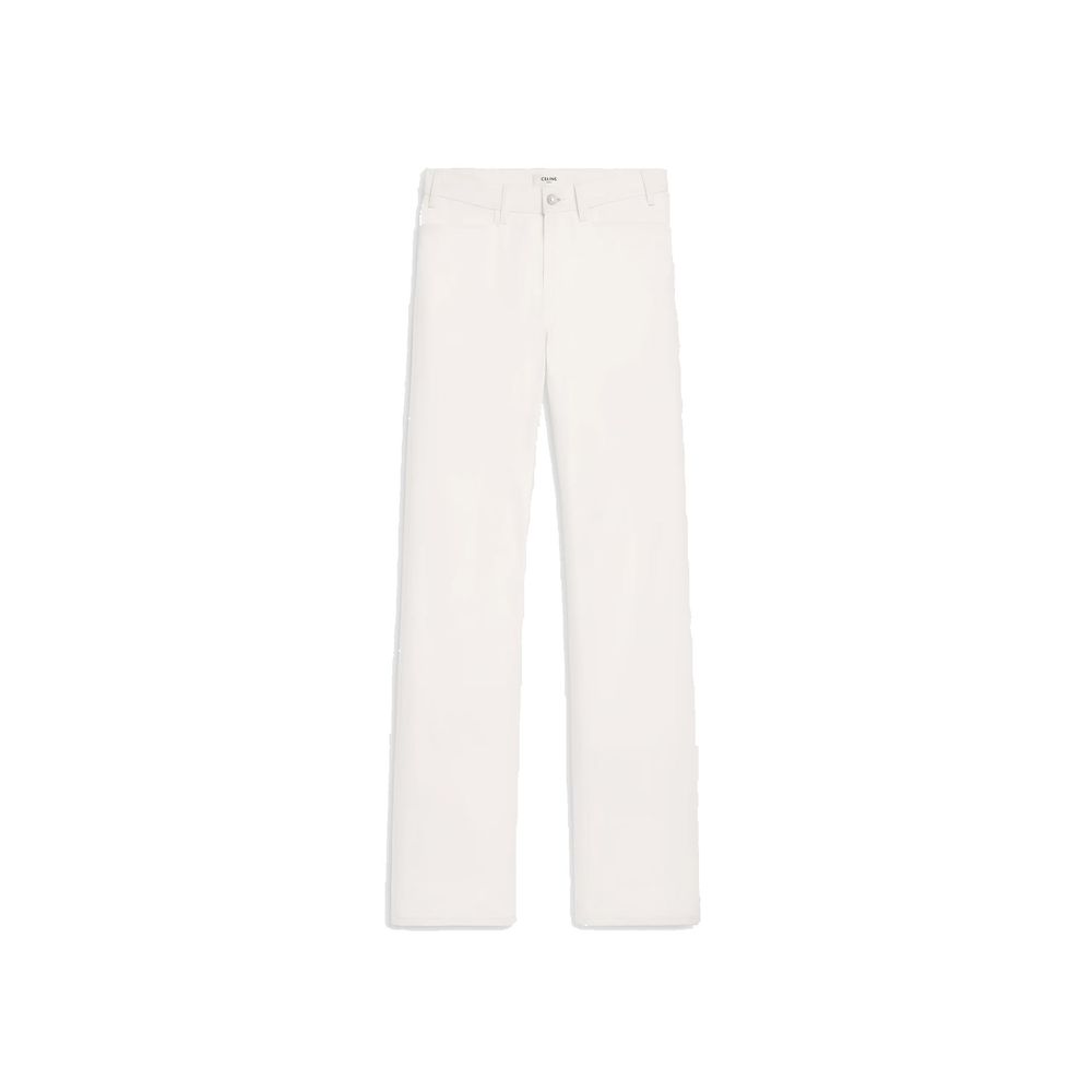 White Cotton Straight-Leg JeansDescription: – Composition: 100% Cotton – Belt loops – Five pockets – Button and zip closure – Straight legs – Machine wash (delicate) – Mid-rise – Made in Italy – Gender: MEN – Size & Fit: Classic fit.White Cotton Straight-