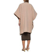 Beige Cashmere PonchoDescription: – Composition: 10% Cashmere 90% Wool – Dry clean – Side logo lettering – Three-quarter sleeves – No closure – Rounded edges – Contrasting topstitching – Made in Italy – Gender: WOMEN – Size & Fit: Deconstructed model with