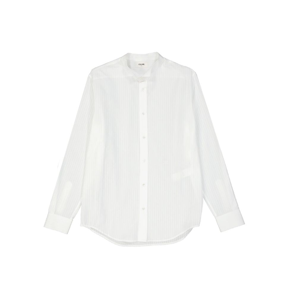 White Cotton Dress ShirtDescription: – Composition: 100% Cotton – Long sleeves – Front button closure – Embroidered logo detail – Regular fit – Mandarin collar – Made in Italy – Gender: MEN –White Cotton Dress Shirt${tagsCelineAulae Céline Cotton Shirt Ce