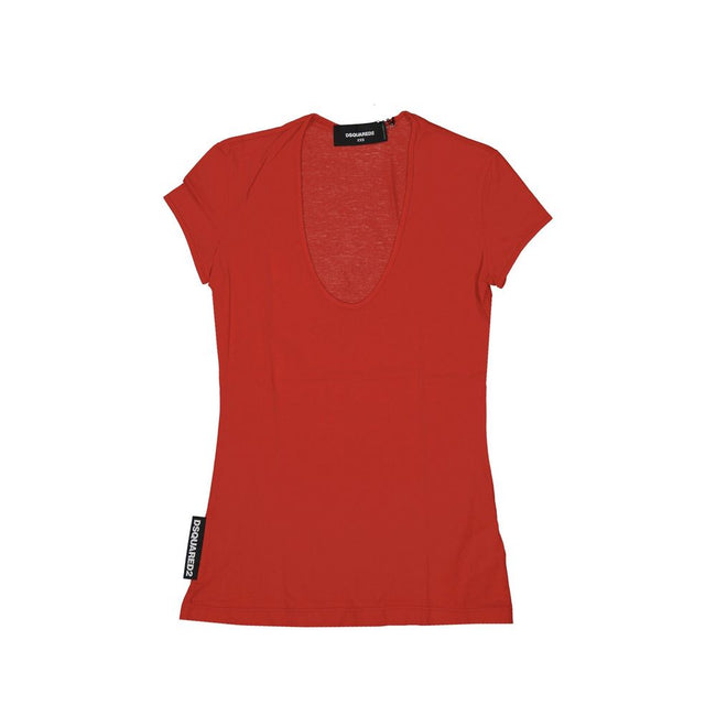 Red Cotton ClothingDescription: – Composition: 100% Cotton – Round neck – Ribbed trims – Machine wash – Short sleeve – Side logo detail – Made in Italy – Gender: WOMEN –Red Cotton Clothing${tagsDsquared²Aulae Cotton Logo T-Shirt Dsquared²Aulae Cotton Logo