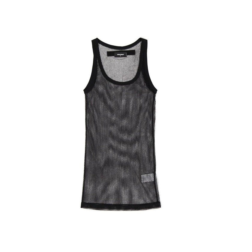 Black Cotton Tank TopsDescription: – Composition: 96% Cotton 4% Polyamide – Sleeveless – Round neck – Ribbed trims – Back logo detail – Semi-transparent – Machine wash (delicate) – Made in Italy – Gender: WOMEN –Black Cotton Tank Tops${tagsDsquared²Aulae