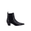 Snake-Effect Leather Chelsea BootsDescription: – Composition: 100% calf leather – Inner: Leather – Insole: Leather – Sole: Leather – pull tab at the rear – Pointed toe – Slip-on design – Heel 6 cm – Snake effect – Side elastic insert – Made in Italy – Gen