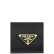 Black Calfskin CardholderDescription: – Composition: 100% calf leather – Lining: Leather – Width 1 cm – Triangle logo in enamelled metal – Length 10,5 – Height 7 cm – Made in Turkey – Gender: WOMEN –Black Calfskin Cardholder${tagsPradaAulae Black Calfskin