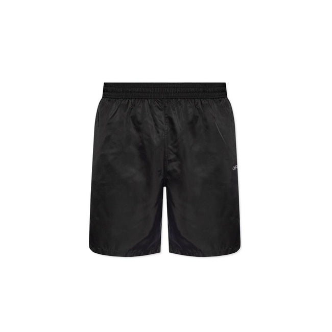 Black Polyester Swim ShortsDescription: – Composition: 100% Polyester – Elasticated waist – Two side pockets – Contrast logo print – Straight cut – Drawstring waist – Mesh lining – Shaped rear pocket – Made in Italy – Gender: MEN –Black Polyester Swim Sho