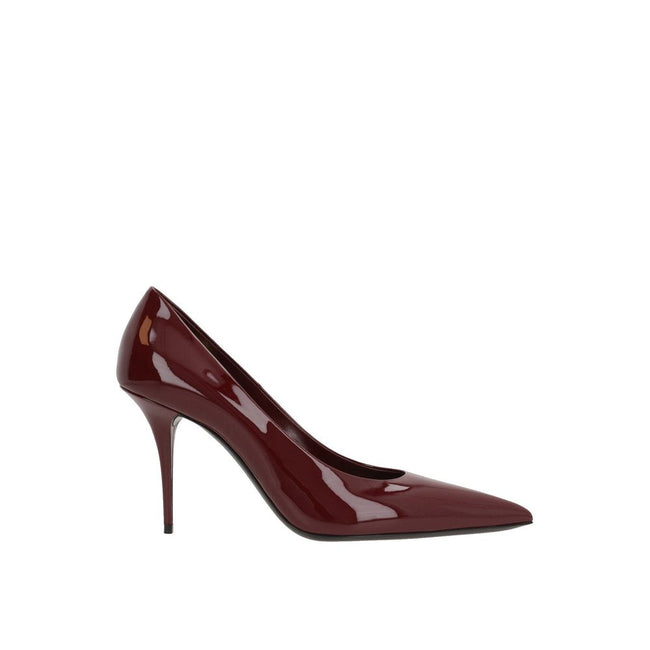 Red Calfskin Platform PumpsDescription: – Composition: 100% calf leather – Inner: Leather – Insole: Leather – Sole: Leather – Pointed toe – Patent effect – Branded insole – Heel 9 cm – Slip-on design – Made in Italy – Gender: WOMEN – Size & Fit: Fits tue