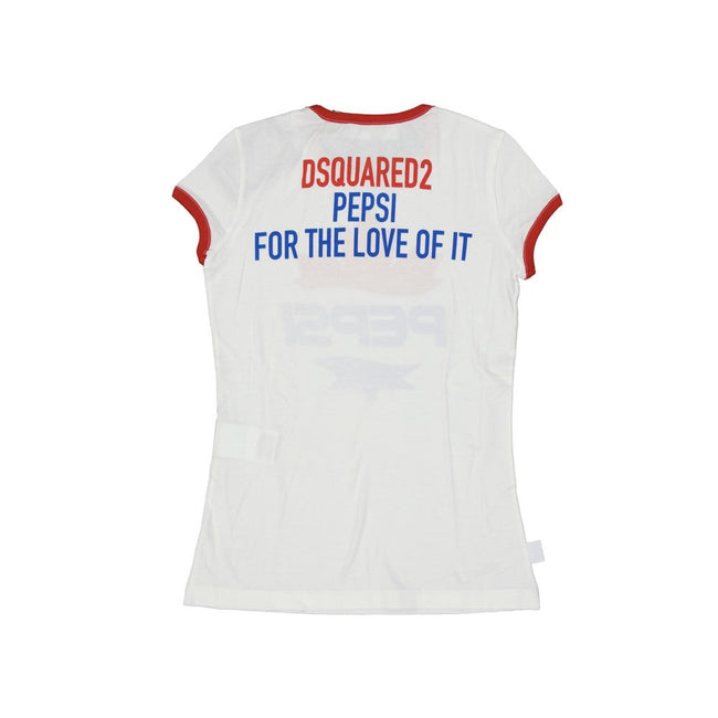 White Cotton T-ShirtDescription: – Composition: 100% Cotton – Round neck – Ribbed trims – Machine wash – Back logo detail – Short sleeve – Pepsi front print – Made in Italy – Gender: MEN –White Cotton T-Shirt${tagsDsquared²Aulae White Cotton T-Shirt Dsqua