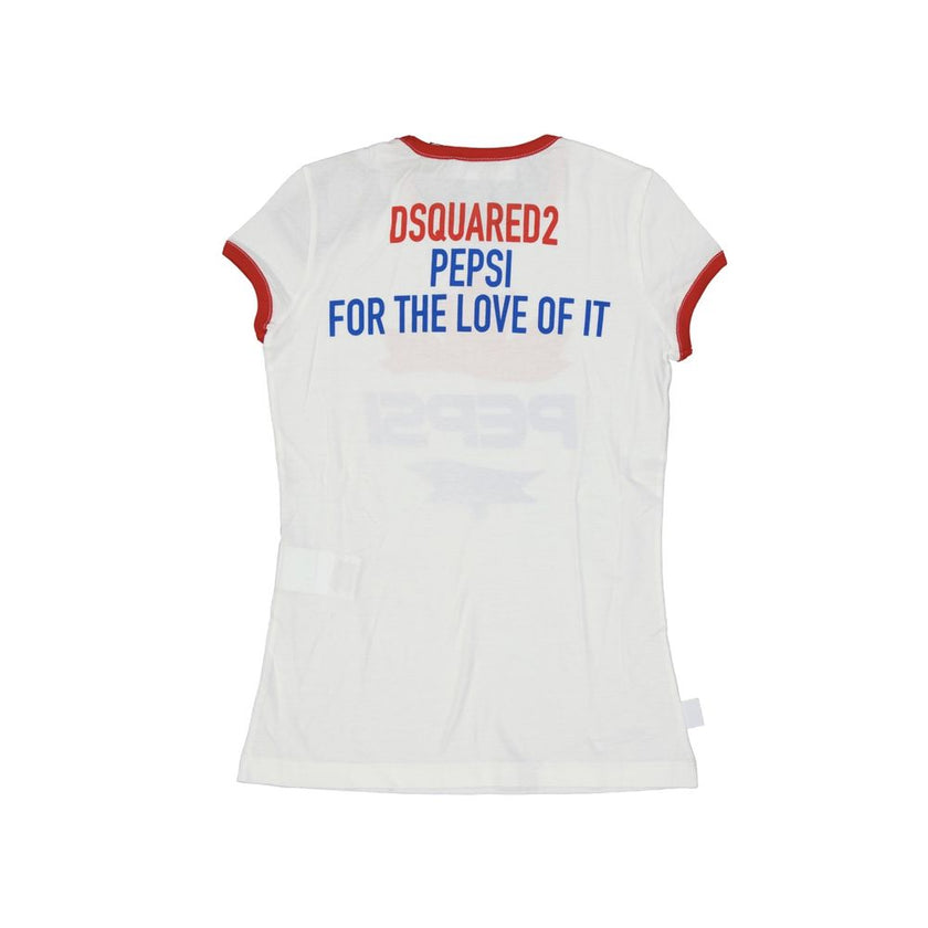 White Cotton T-ShirtDescription: – Composition: 100% Cotton – Round neck – Ribbed trims – Machine wash – Back logo detail – Short sleeve – Pepsi front print – Made in Italy – Gender: MEN –White Cotton T-Shirt${tagsDsquared²Aulae White Cotton T-Shirt Dsqua