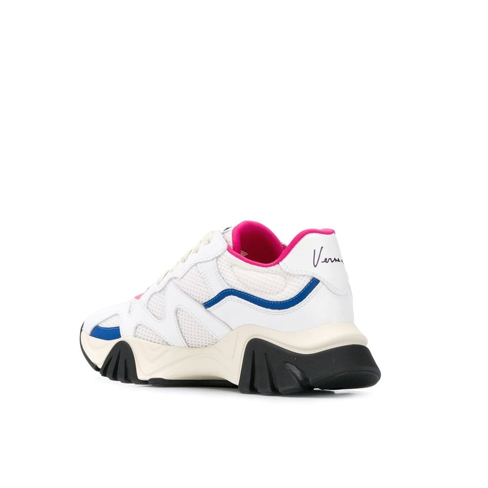White Leather Chunky SneakersDescription: – Composition: 100% leather – Mesh panels – Rubber Sole – Logo rubber lettering detail – Made in Italy –White Leather Chunky Sneakers${tagsVersaceAulae White Leather Chunky Sneakers VersaceAulae White Leather Chun
