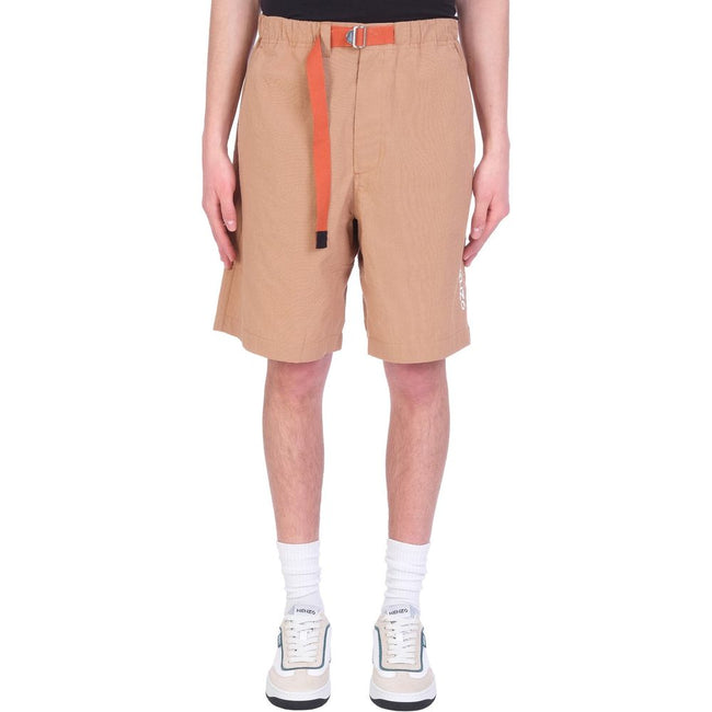 Brown Cotton Bermuda ShortsDescription: – Composition: 100% Cotton – Elasticated waist – Two side pockets – Two back pockets – Front contrast logo detail – Belted – Made in Romania – Gender: MEN –Brown Cotton Bermuda Shorts${tagsKenzoAulae Brown Cotton Be