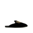 Black Calfskin MulesDescription: – Composition: 100% calf leather – Inner: Leather – Insole: Leather – Sole: Rubber – Round toe – Embroidered logo detail – Branded insole – Open back – Velvet effect – Made in Italy – Gender: WOMEN –Black Calfskin Mules${t