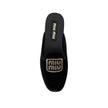 Black Calfskin MulesDescription: – Composition: 100% calf leather – Inner: Leather – Insole: Leather – Sole: Rubber – Round toe – Embroidered logo detail – Branded insole – Open back – Velvet effect – Made in Italy – Gender: WOMEN –Black Calfskin Mules${t