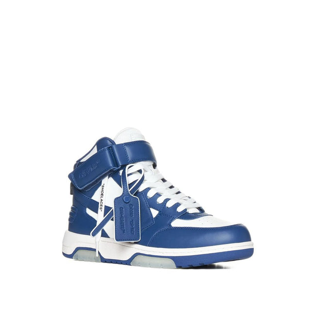 Blue Calfskin High Top SneakersDescription: – Composition: 100% calf leather – Inner: Fabric – Insole: Fabric – Sole: Rubber – Round toe – Perforated detail – Velcro strap closure – Front lace-up closure – Side logo detail – Made in Italy – Gender: MEN –B