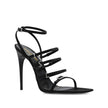 Black Silk Stiletto Heel SandalsDescription: – Composition: 100% silk – Leather insole and sole – Multi-buckle – Crystal embellishments – Iconic YSL monogram – Heel 13 cm / 5,1 in – Made in Italy –Black Silk Stiletto Heel Sandals${tagsSaint LaurentAulae J