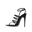 Black Silk Stiletto Heel SandalsDescription: – Composition: 100% silk – Leather insole and sole – Multi-buckle – Crystal embellishments – Iconic YSL monogram – Heel 13 cm / 5,1 in – Made in Italy –Black Silk Stiletto Heel Sandals${tagsSaint LaurentAulae J