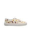 White Canvas Low Top SneakersDescription: – Composition: 100% Canvas – Inner: Canvas – Insole: Leather – Sole: Rubber – Round toe – Front lace-up closure – Made in Italy – Gender: MEN –White Canvas Low Top Sneakers${tagsSaint LaurentAulae Printed Canvas S