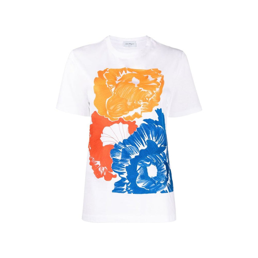 White Cotton T-ShirtDescription: – Composition: 100% cotton – Short sleeves – Floral embroidery – Round neck – Machine wash (delicate) – Made in Italy –White Cotton T-Shirt${tagsSalvatore FerragamoAulae Cotton T-Shirt Salvatore FerragamoAulae Cotton T-Shi