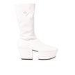 White Polyethylene BootsDescription: – Composition: 100% Polyurethane – Rubber sole – Rounded toeline – Side zip fastening – Contrast logo detail – Flap 7.5 cm / 2,9 in – Made in Italy –White Polyethylene Boots${tagsPradaAulae Platform Pull On Boots Prada