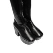 Black Calfskin Over The KneeDescription: – Composition: 100% calf leather – Leather lining and insole – Rubber sole – Rounded toe – Slip on – Side zip fastening – Contrast logo detail – Heel 7 cm / 2,75 in – Made in Italy –Black Calfskin Over The Knee${ta