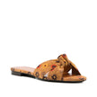 Brown Leather SlidesDescription: – Composition: 100% leather – Leather lining, insole, sole – Branded insole – Made in Italy –Brown Leather Slides${tagsSaint LaurentAulae Bianca Knotted Suede Slides Saint LaurentAulae Bianca Knotted Suede Slides Descripti