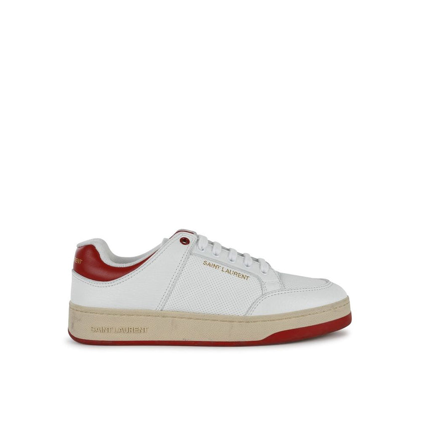 White Calfskin Low Top SneakersDescription: – Composition: 100% calf leather – Inner: Leather – Insole: Leather – Sole: Rubber – Round toe – Perforated detail – Front lace-up closure – Side and back logo detail – Distressed & dirty effects – Any imperfect