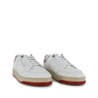White Calfskin Low Top SneakersDescription: – Composition: 100% calf leather – Inner: Leather – Insole: Leather – Sole: Rubber – Round toe – Perforated detail – Front lace-up closure – Side and back logo detail – Distressed & dirty effects – Any imperfect