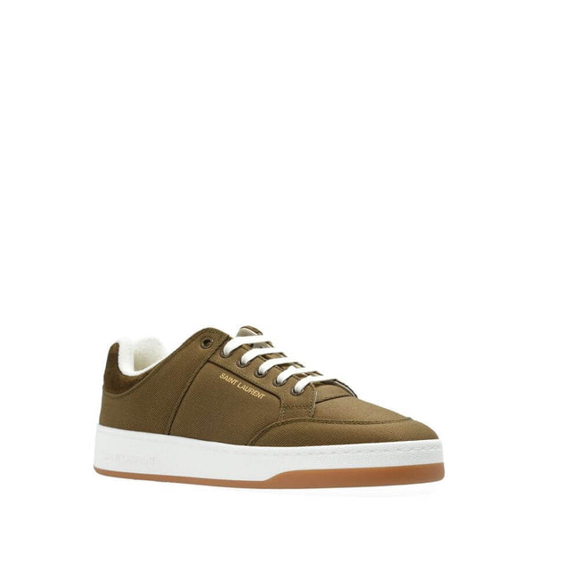 Green Fabric SneakersDescription: – Composition: 100% Fabric – Inner: Fabric – Insole: Leather – Sole: Rubber – Round toe – Branded insole – Front lace-up closure – Side logo detail – Back suede detail – Made in Italy – Gender: WOMEN –Green Fabric Sneaker