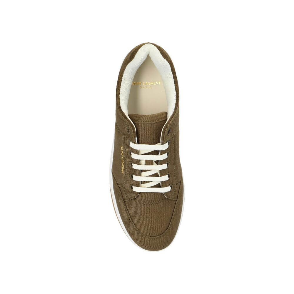 Green Fabric SneakersDescription: – Composition: 100% Fabric – Inner: Fabric – Insole: Leather – Sole: Rubber – Round toe – Branded insole – Front lace-up closure – Side logo detail – Back suede detail – Made in Italy – Gender: WOMEN –Green Fabric Sneaker