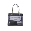 Black Polyester Tote BagDescription: – Composition: 100% polyester – Leather details – Leather and chain strap – Transparent details – Contrast logo detail – Length 35 cm / 13,7 in – Height 27 cm / 10,6 in – Width 14 cm / 5,5 in – Made in Italy –Black Pol