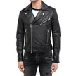 Black Leather Biker JacketDescription: – Composition: 100% Leather – Fully lined – Two side pockets – back logo relief – Front zip closure – Zipped cuffs – Made in Turkey – Gender: MEN – Size & Fit: Fits true to size. Straight cut. Non-stretch fabric. Lon