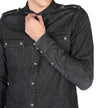 Black Denim ShirtDescription: – Composition: 100% Cotton – Long sleeves – Front button closure – Machine wash – Two front pockets – Fringe finish – Destroyed effect – Gender: MEN –Black Denim Shirt${tagsBalmainAulae Black Denim Shirt BalmainAulae Black De