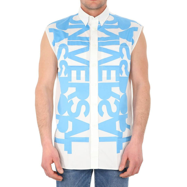Cotton Printed ShirtDescription: – Composition: 100% Cotton – Sleeveless – Front button closure – Two slip pockets – Classic collar – Two side vents – Printed – Made in Italy – Size & Fit: Model’s height is 191 cm Model’s size is 50 IT In the picture the