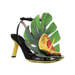 Black Lamb Leather Stiletto Heel SandalsDescription: – Composition: 100% Lamb Leather – Inner: 100% Leather – Insole: 100% Leather – Heel: 3.0 cm / 7.62 in – Round toe – Ankle side buckle fastening – Heel 9 cm – Monstera leaf and anthurium flower made of