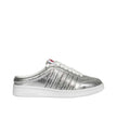 Silver Calfskin SneakersDescription: – Composition: 100% calf leather – Inner: Leather – Insole: Leather – Sole: Rubber – Round toe – Front lace-up closure – Open back – Top logo detail – Made in Italy – Gender: WOMEN –Silver Calfskin Sneakers${tagsDsquar