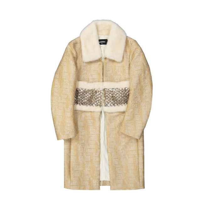 Beige Polyamide CoatDescription: – Composition: 52% Polyamide 48% polyester – Mink fur collar trim – Hook closure – Fully lined – Shirt collar – Two side pockets – Long sleeves – Regular fit – Dry clean – Made in Italy –Beige Polyamide Coat${tagsDsquared²
