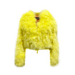 Yellow Feather BomberDescription: – Composition: 100% Feathers 100% polyamide – Padded 100% polyester – Zip fastening – Long sleeves – Small pocket on the sleeve – Two side pockets – Ribbed trims – Round collar – Regular fit – Dry clean – Made in Italy –Y