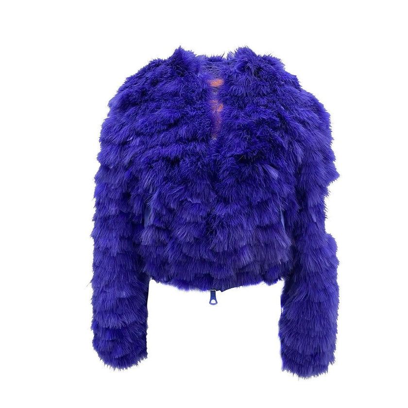Blue Feather BomberDescription: – Composition: 100% Feathers 100% polyamide – Padded 100% polyester – Zip fastening – Long sleeves – Small pocket on the sleeve – Two side pockets – Ribbed trims – Regular fit – Made in Italy –Blue Feather Bomber${tagsDsqua