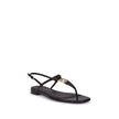 Purple Calf Leather Bos Taurus Flat SandalsFendi’s FFold Sandals are elegant square-toed flip-flops, embellished with a T-bar strap and an adjustable ankle strap. Crafted from dark purple ayers leather, they feature a metal FF detail and a leather insole,