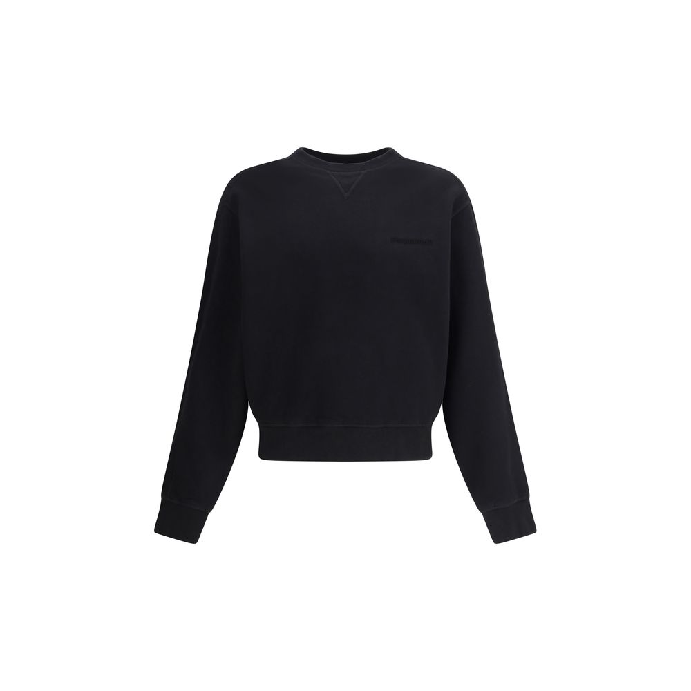 Black Cotton SweatshirtSoft cotton Sweatshirt by Dsquared2, with a plush interior that ensures comfort and warmth. The brand’s iconic monogram stands out on the front, giving the garment a recognizable, contemporary style. The ribbed crew neck, cuffs and