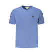 Blue Cotton Men T-ShirtUnleash the essence of cool with this Calvin Klein Short Sleeve T-Shirt. Designed for the bold and the confident, it sets you apart with its distinguished crew neck cut, dynamic application, and the iconic Calvin Klein logo prominen