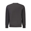 Black Cotton Men SweaterEnhance your everyday ensemble with the undeniable sophistication of Calvin Klein. This sleek, black long sleeve sweatshirt features a contemporary crew neck and a standout Calvin Klein logo application that amplifies its style quo
