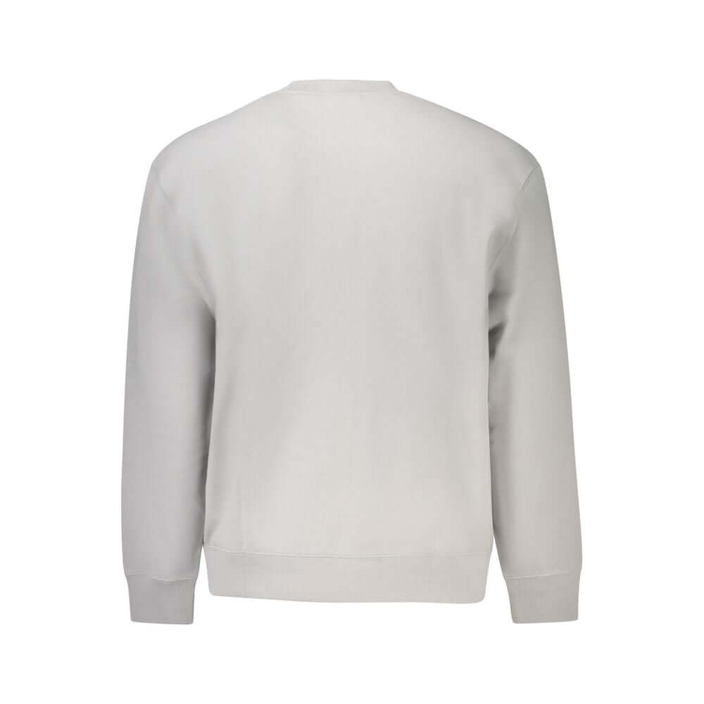 Gray Cotton Men SweaterElevate your wardrobe with the essential Calvin Klein long sleeve sweatshirt, embodying a seamless blend of sustainable fashion and iconic style. With its soft brushed texture and sharp crew neck design, this grey sweatshirt makes a
