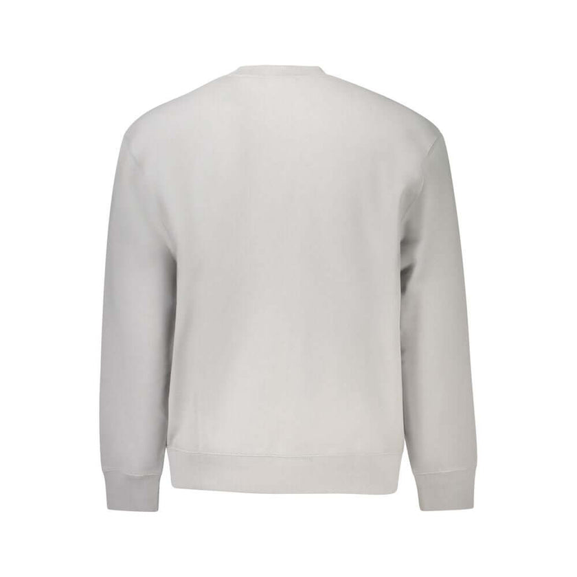 Gray Cotton Men SweaterElevate your wardrobe with the essential Calvin Klein long sleeve sweatshirt, embodying a seamless blend of sustainable fashion and iconic style. With its soft brushed texture and sharp crew neck design, this grey sweatshirt makes a