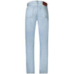 Blue Cotton Men JeansElevate your wardrobe with the timeless sophistication of Calvin Klein Standard Straight Jeans. Expertly crafted to embody the perfect fusion of classic styling and modern sensibilities, these jeans boast a washed effect for that effo