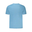 Blue Cotton Men T-ShirtImmerse yourself in the effortless sophistication of Calvin Klein with this striking blue T-shirt. Crafted with the finest cotton for maximum comfort, it features a sleek crew neck and is adorned with the iconic Calvin Klein logo em