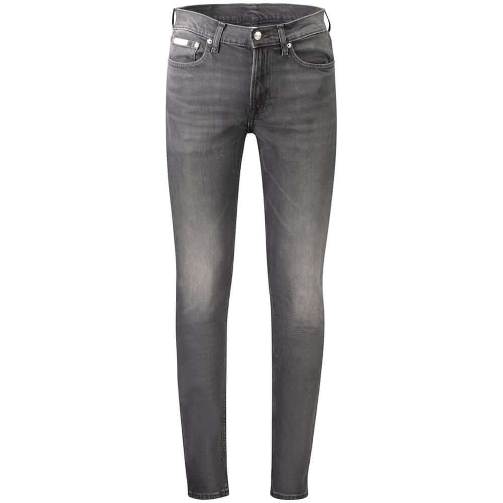 Black Cotton Men's Slim Taper JeansEmbrace the sleek sophistication of Calvin Klein with these Slim Taper Jeans. Perfectly crafted for the modern man, these jeans boast a washed effect that exudes casual elegance, seamlessly blending form and function. Th