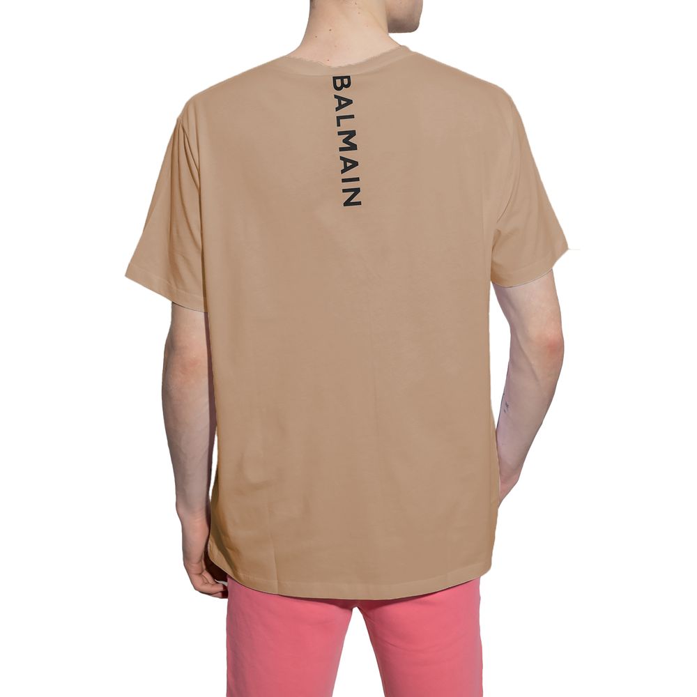 Brown Cotton T-ShirtBalmain cotton t-shirt with short sleeves and logo print on the back and rubber logo on the frontBrown Cotton T-Shirt${tagsBalmainAulae Brown Cotton T-Shirt BalmainAulae Brown Cotton T-Shirt Balmain cotton t-shirt with short sleeves an