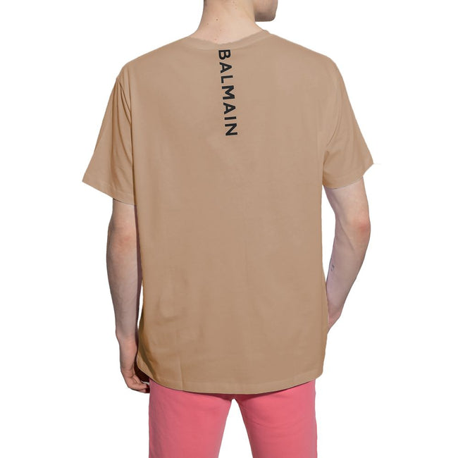 Brown Cotton T-ShirtBalmain cotton t-shirt with short sleeves and logo print on the back and rubber logo on the frontBrown Cotton T-Shirt${tagsBalmainAulae Brown Cotton T-Shirt BalmainAulae Brown Cotton T-Shirt Balmain cotton t-shirt with short sleeves an