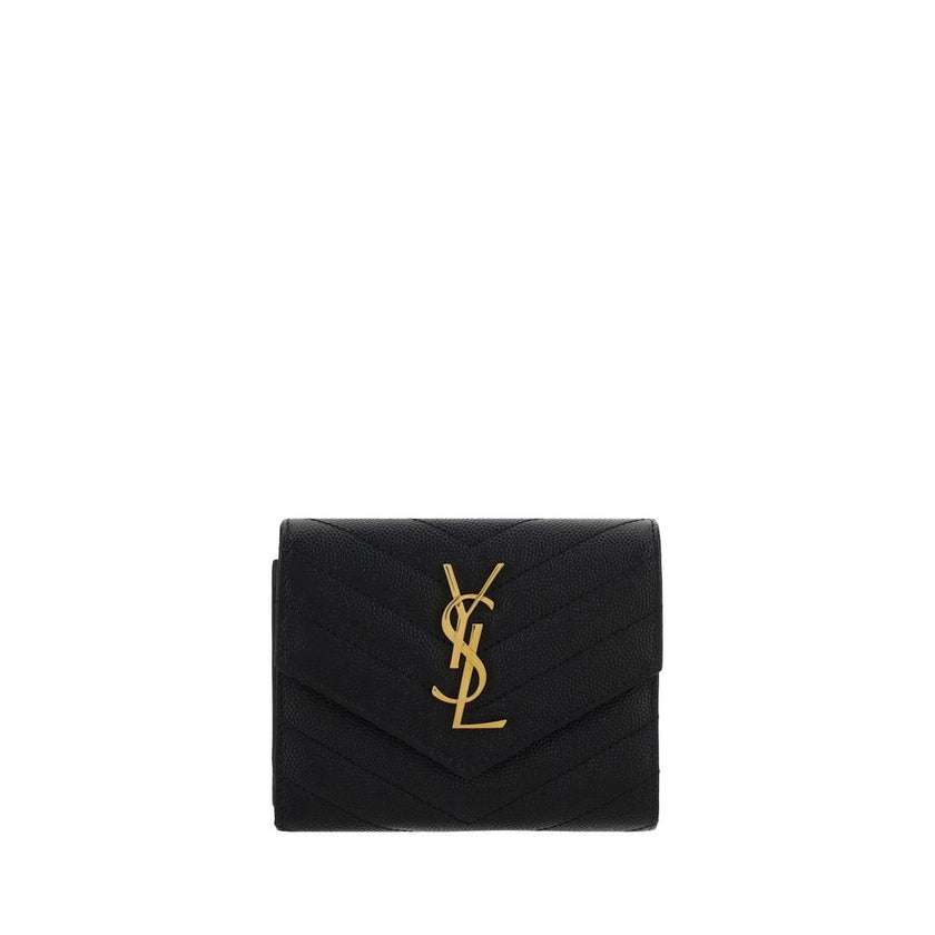 Black Calf Leather Bos Taurus WalletSaint Laurent’s Cassandre Matelassé Leather Wallet is a luxury accessory with timeless style, embellished with an elegant quilted matelassé design across the entire surface. The front features a plaque with the iconic t