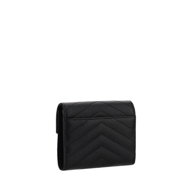 Black Calf Leather Bos Taurus WalletSaint Laurent’s Cassandre Matelassé Leather Wallet is a luxury accessory with timeless style, embellished with an elegant quilted matelassé design across the entire surface. The front features a plaque with the iconic t